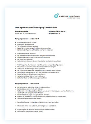 angebote reinigungsarbeiten in gesundheitszentren nuremberg Krüger & Krüger Facility Services GmbH